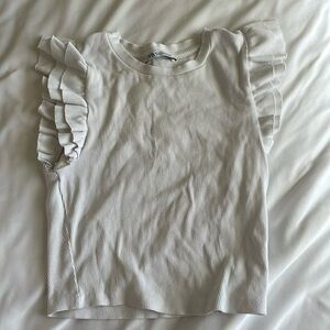 Zara ruffle sleeve shirt